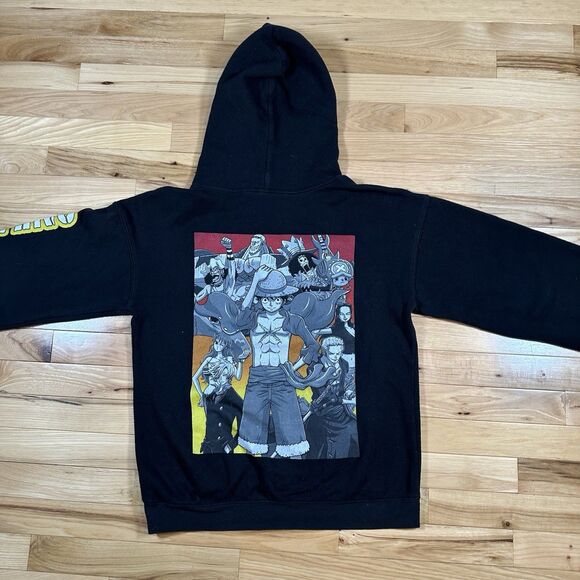 Monkey D. Luffy One Piece Hoodie - Adventurous Pilot Black Pullover Men’s Large - Picture 3 of 5
